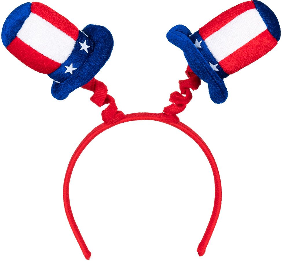 Haarband met swingende amerikaanse hoedjes
