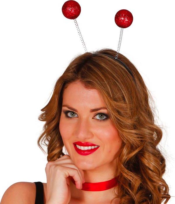 Haarband Rode Glitter Ballen