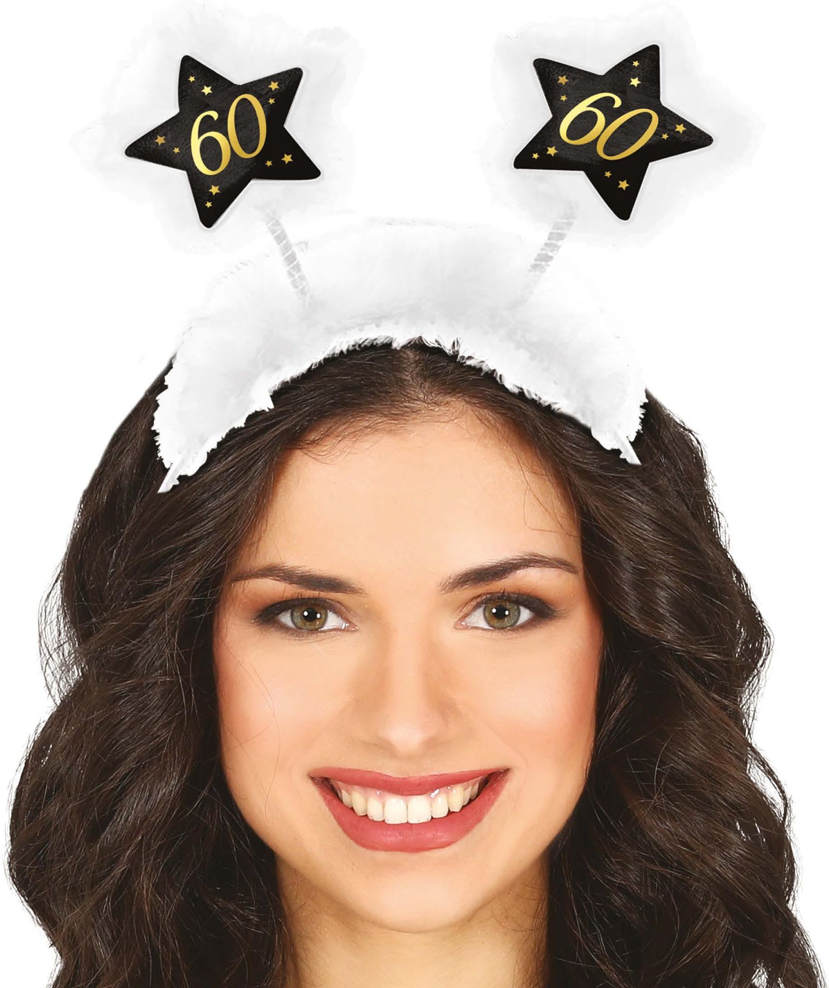 Haarband Zwart Wit Goud 60 Jaar