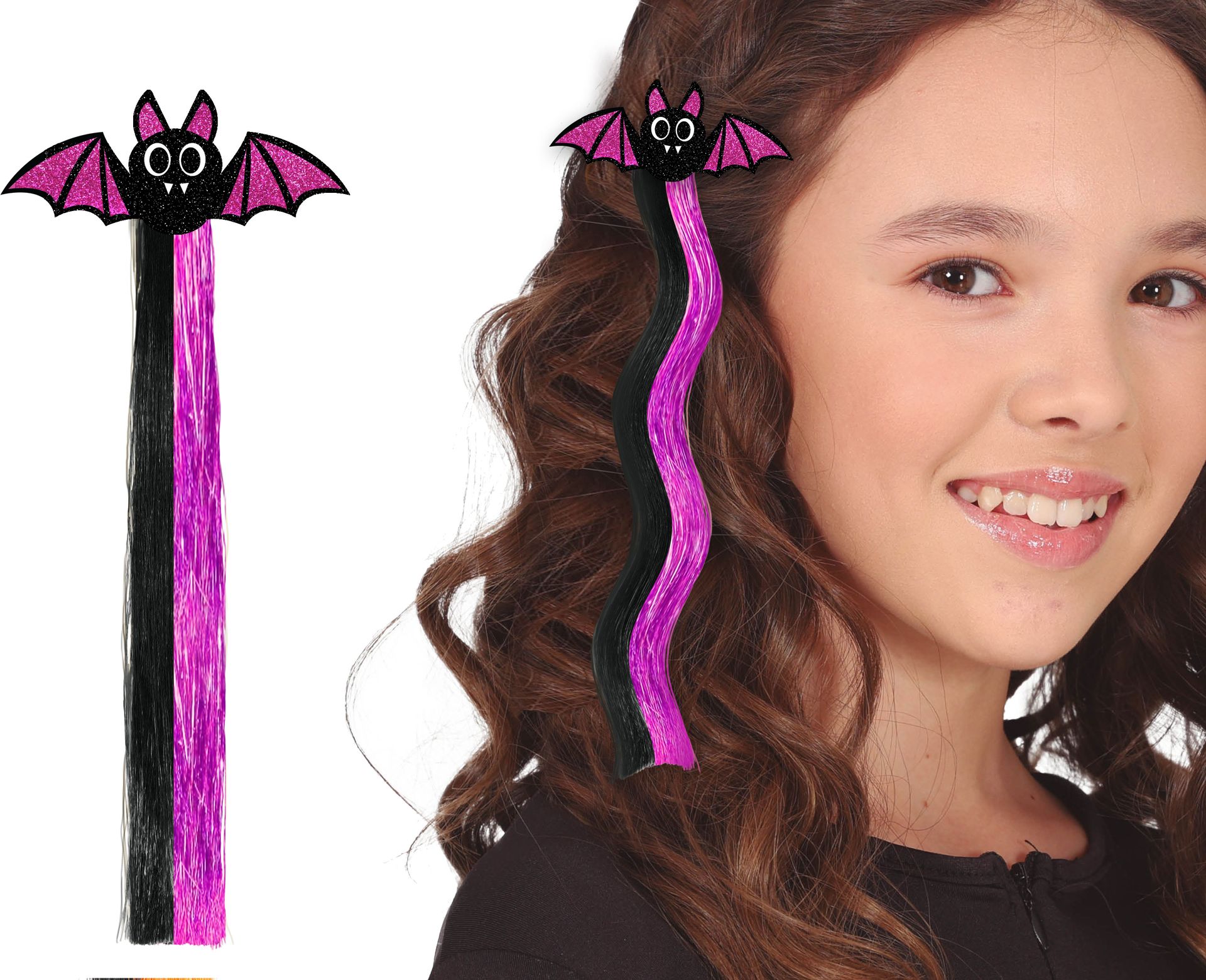 Haarclip Zwart Paars Vleermuis Kind