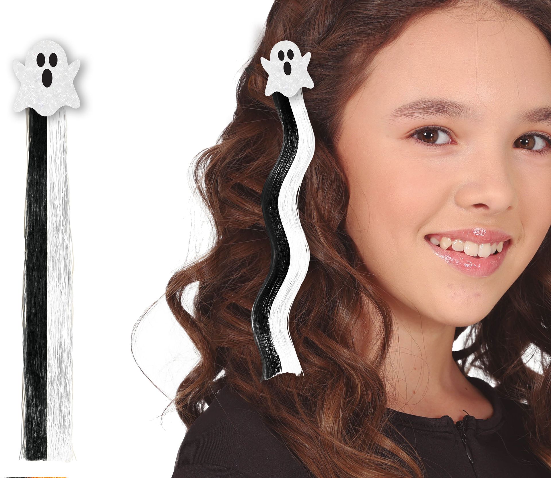 Haarclip Zwart Wit Spook Kind