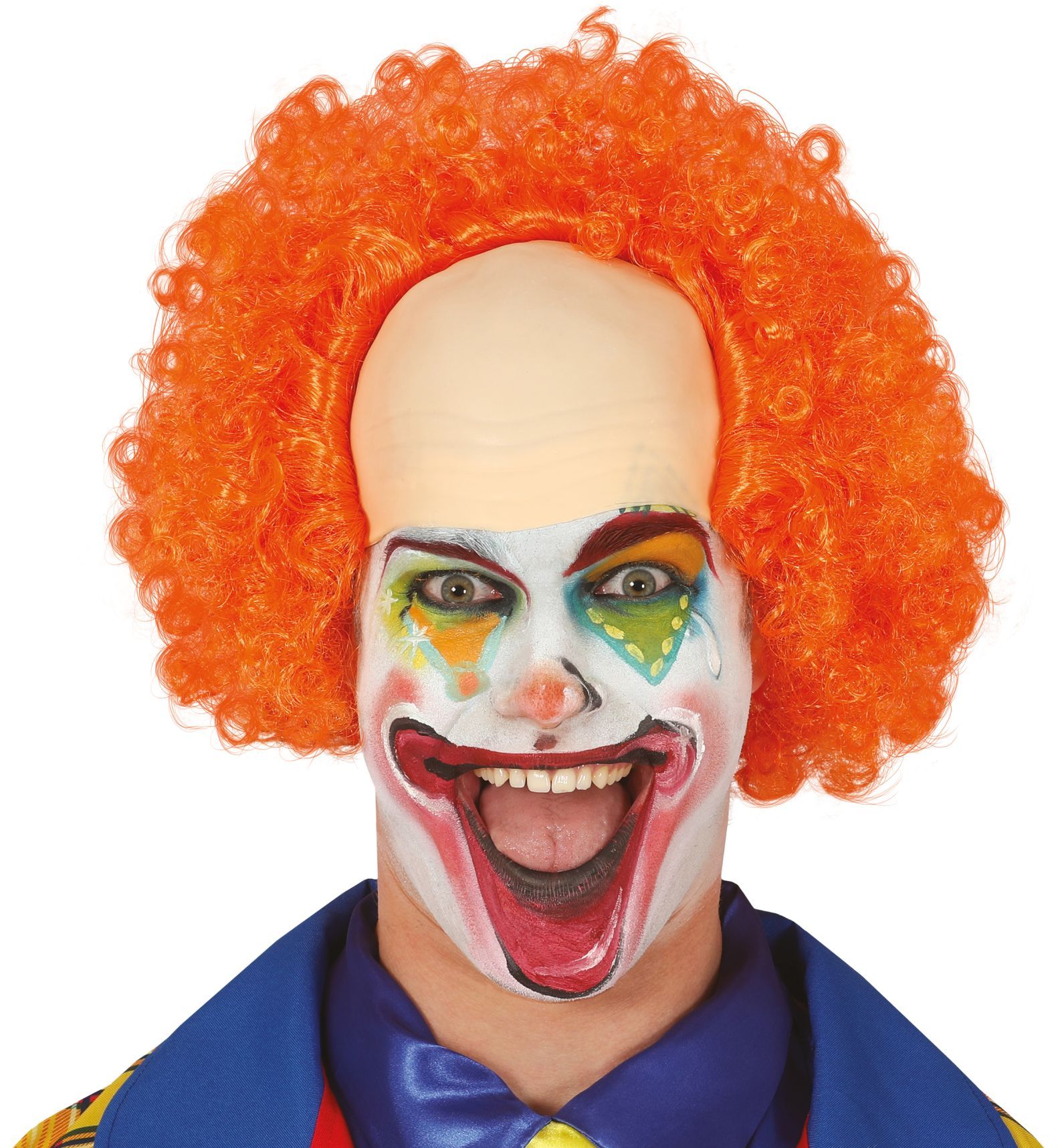 vergroting Verouderd lip Half kale oranje clownspruik | Carnavalskleding.nl