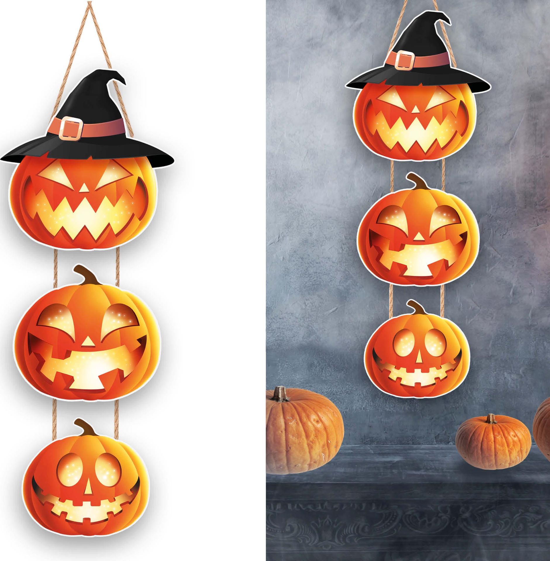 Halloween 3 Pompoenen Hang Decoratie