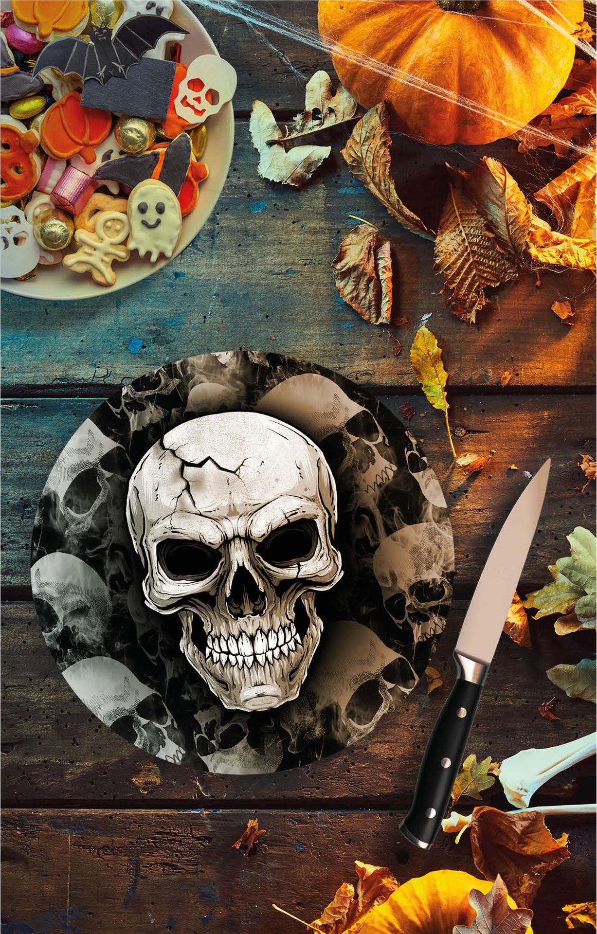 Halloween Angry Skull Bordjes