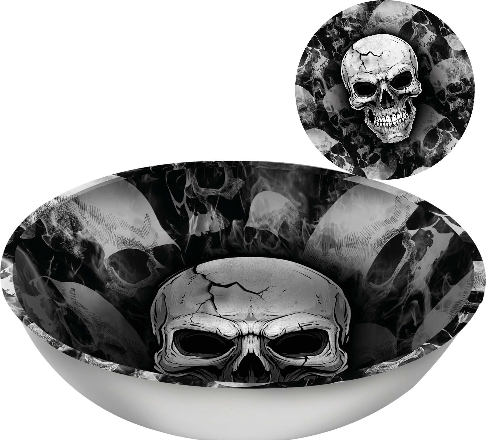 Halloween Angry Skull Doodskop Schaal