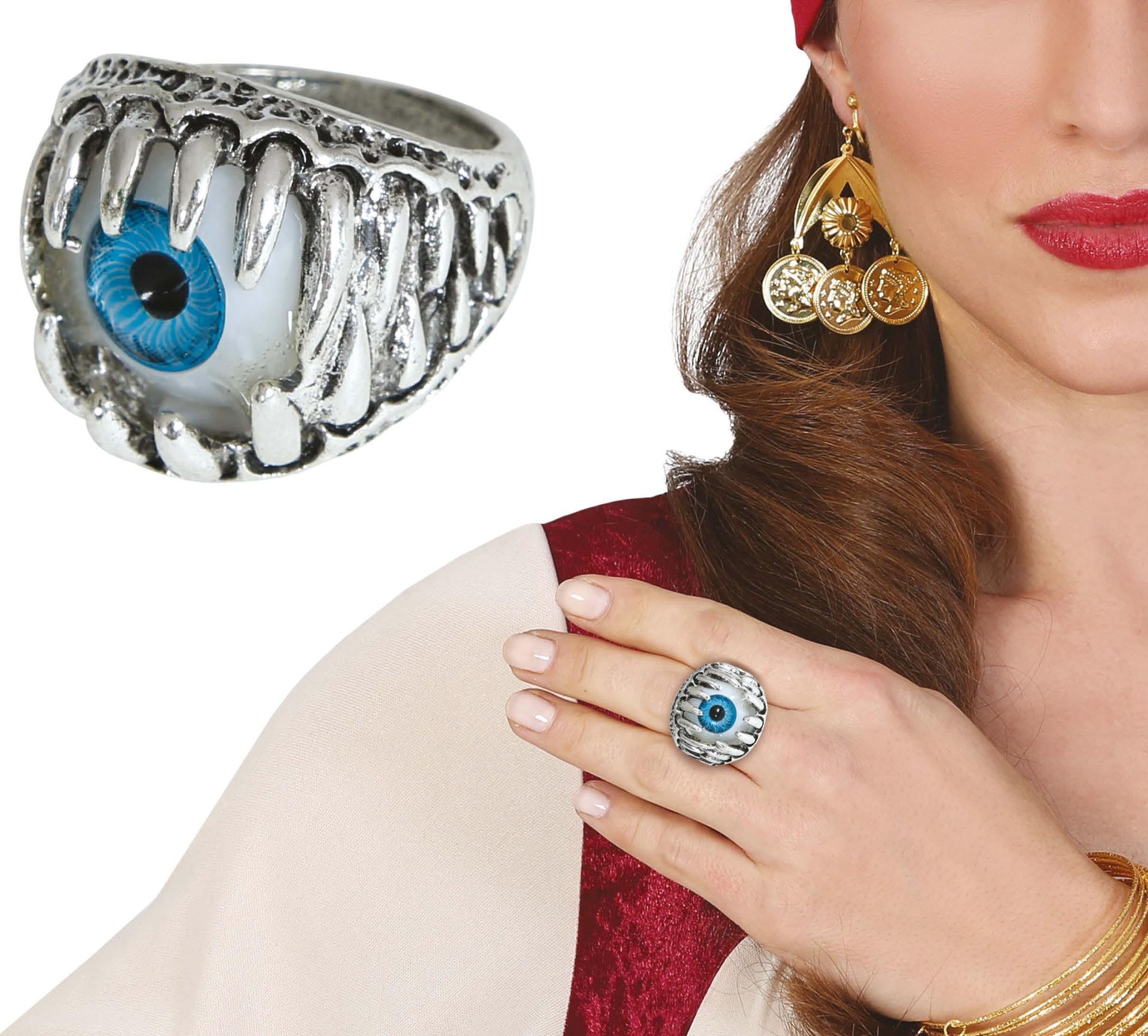 Halloween Blauwe Oog Ring