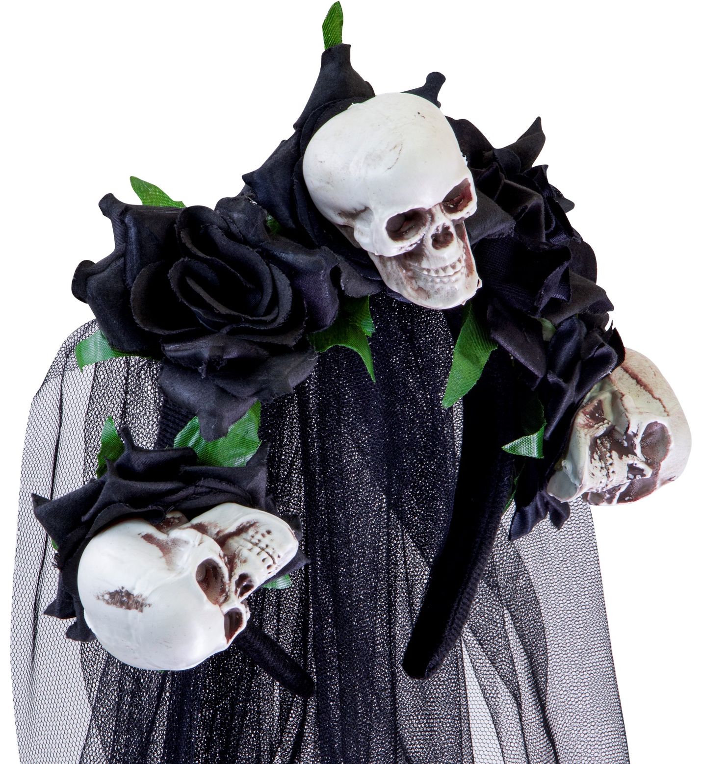 Halloween bruidsluier met schedels