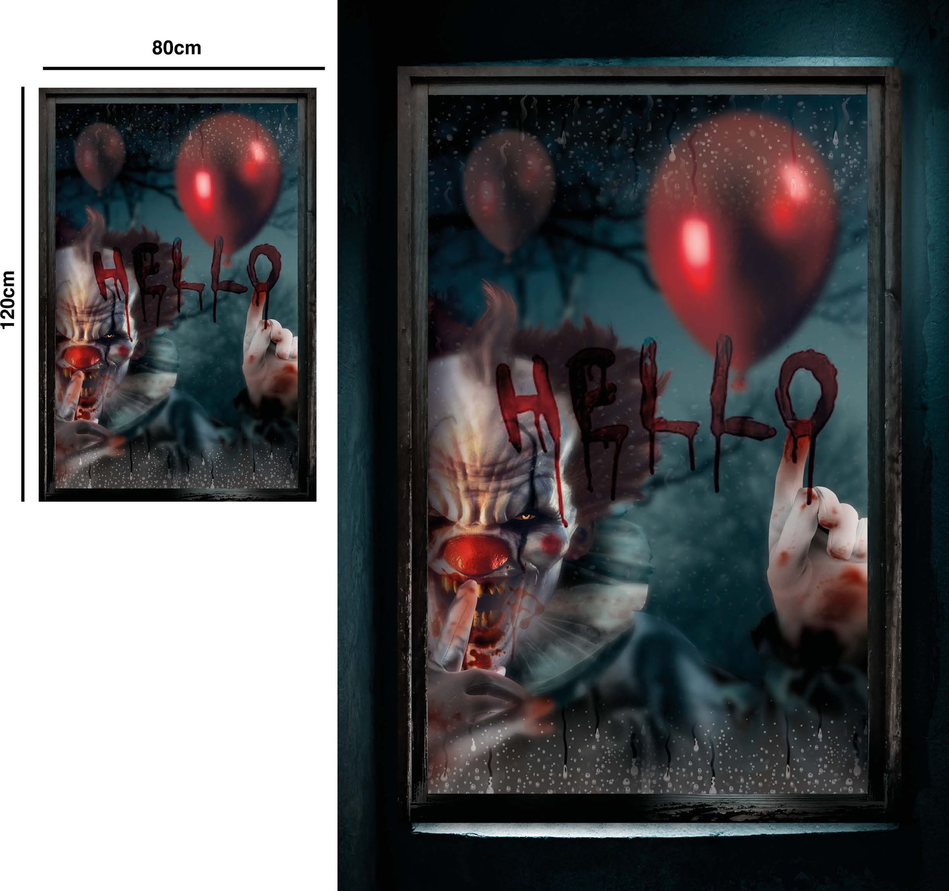 Halloween Clown It Raamsticker