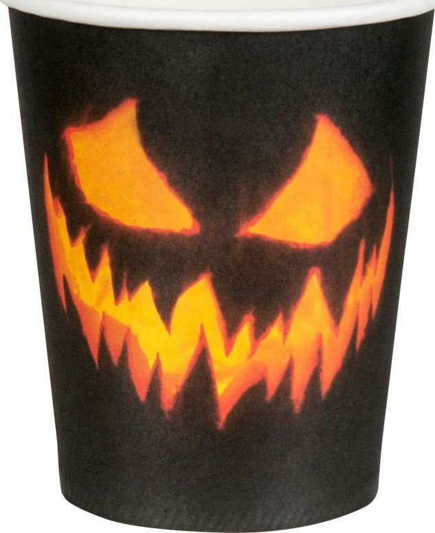 Halloween Creepy Pumpkin Papieren Bekertjes 10 Stuks