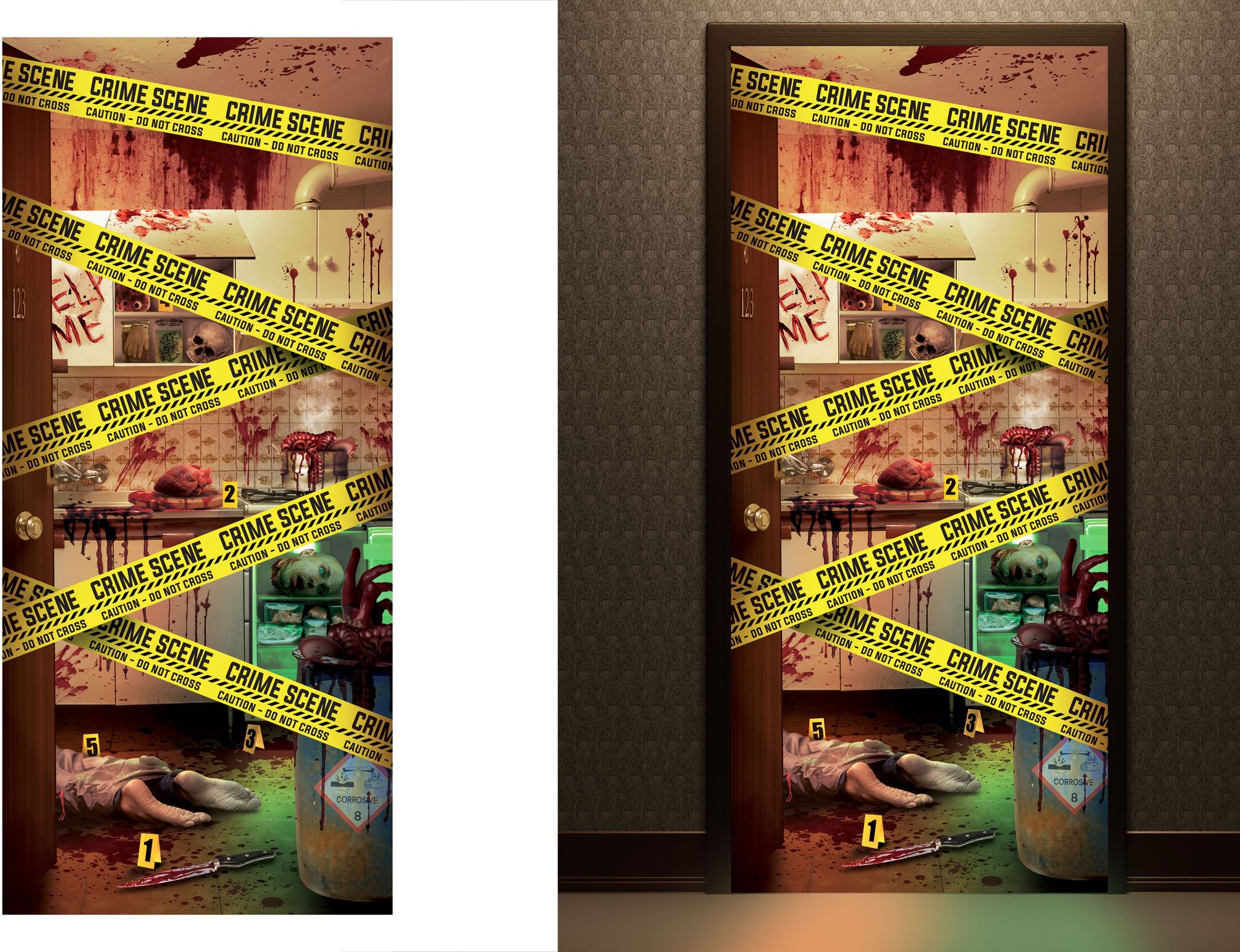 Halloween Crime Scene Decoratieve Stof Deur 80X180cm