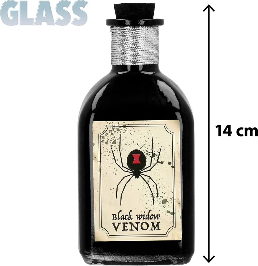 Halloween Decoratie Glazen Gif Flesje 'Black widow venom'