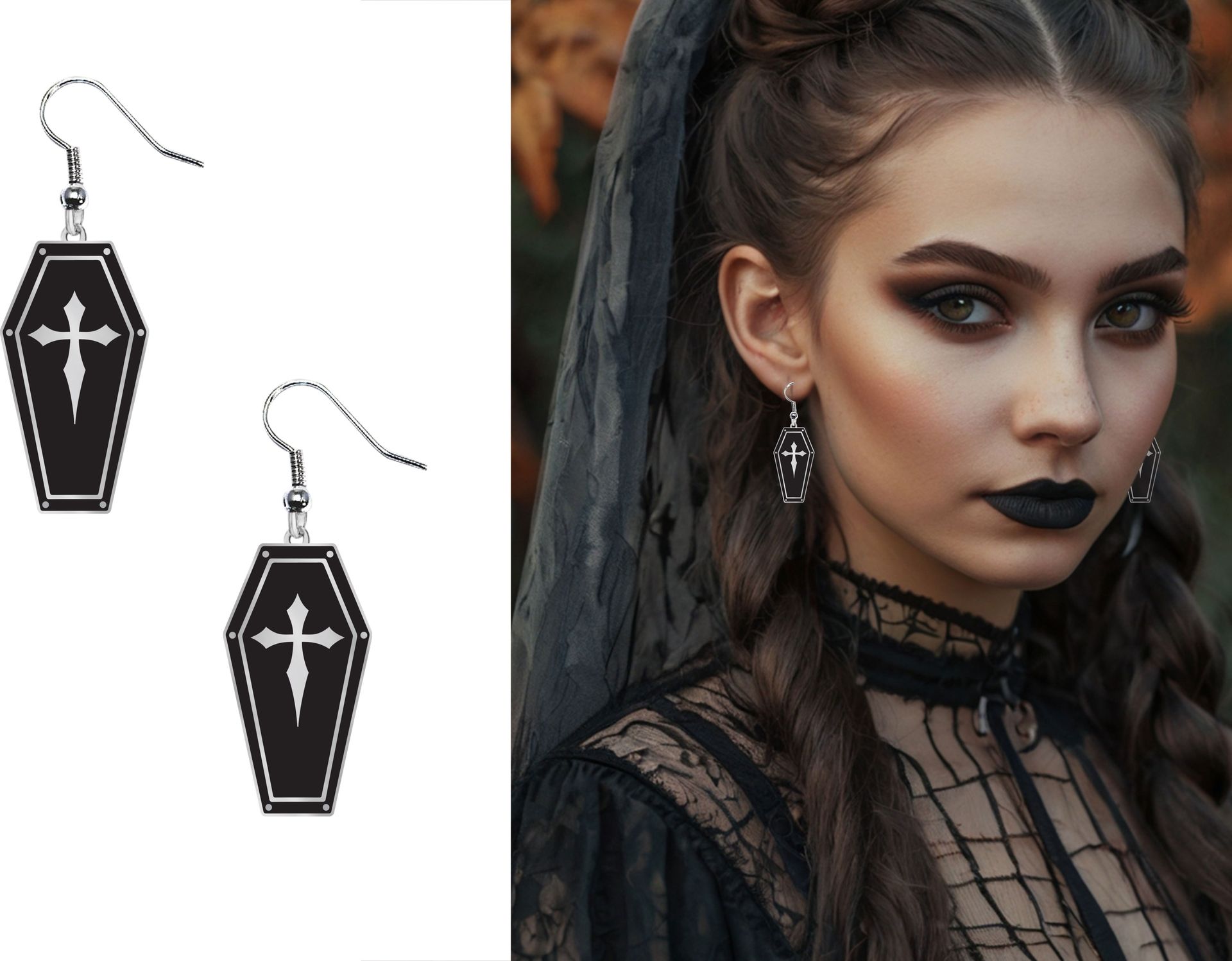 Halloween Doodskist Oorbellen