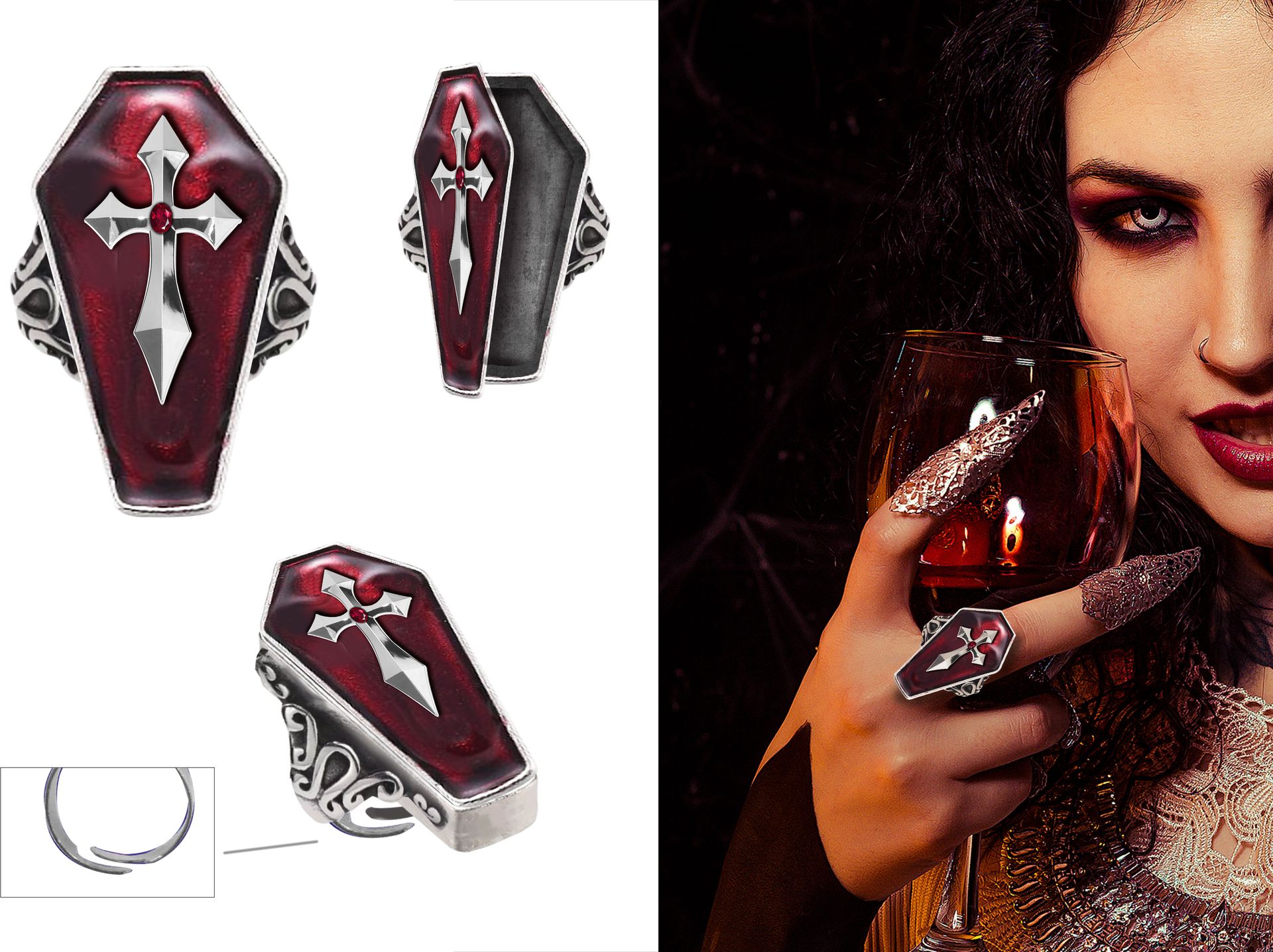 Halloween Doodskist Ring