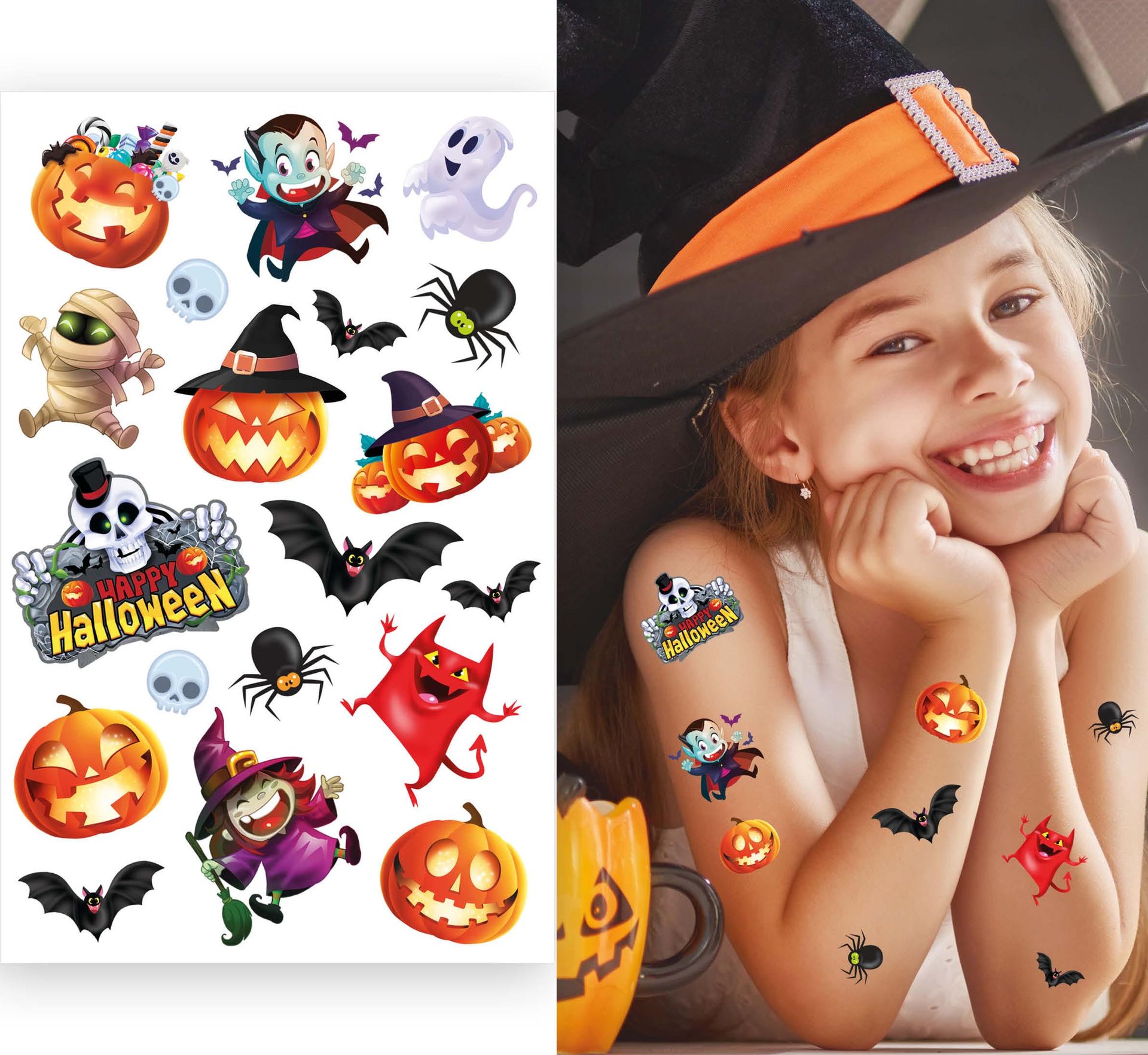 Halloween Figuren Nep Tattoos Kind