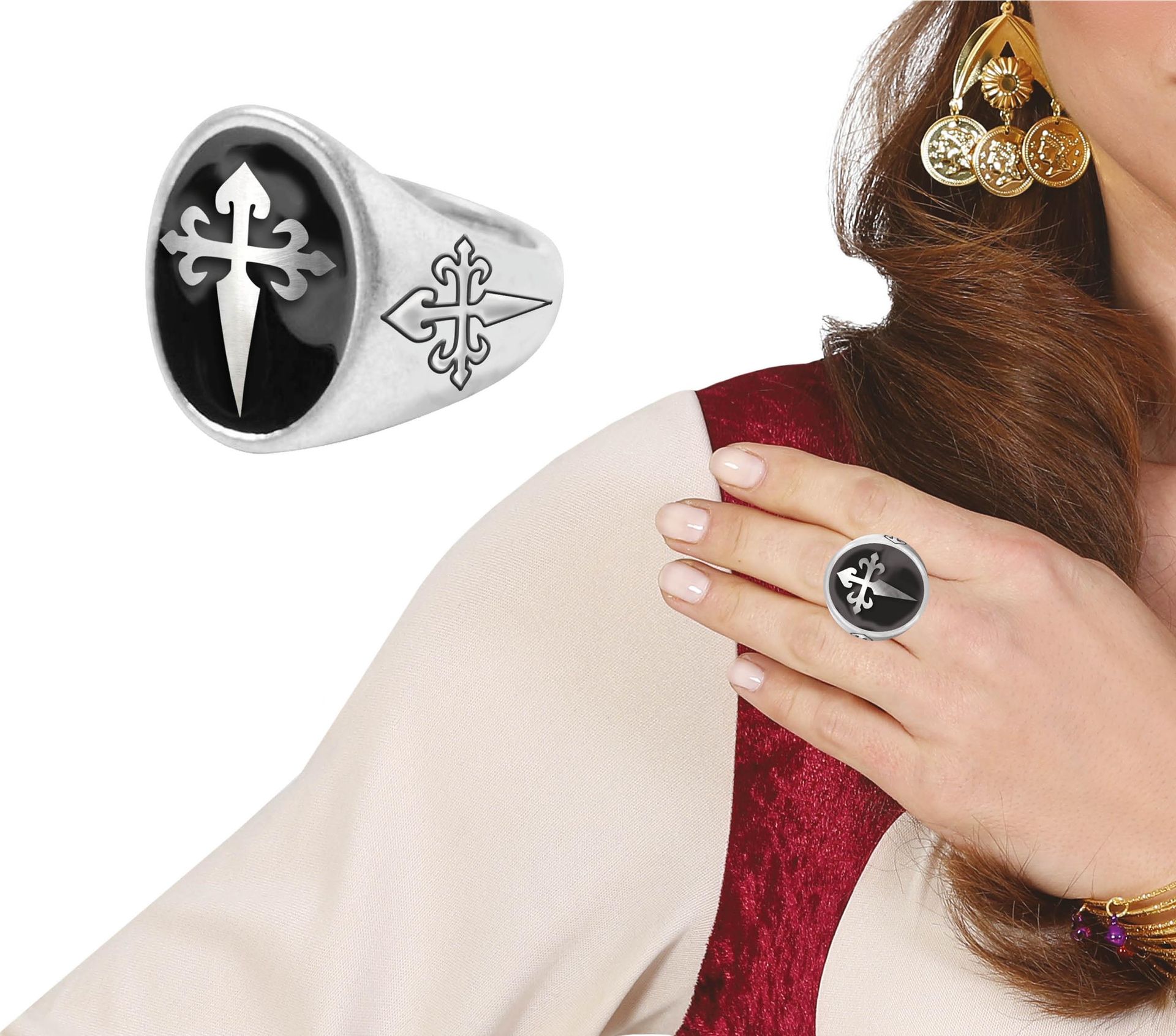 Halloween Gothic Zilveren Zegel Ring