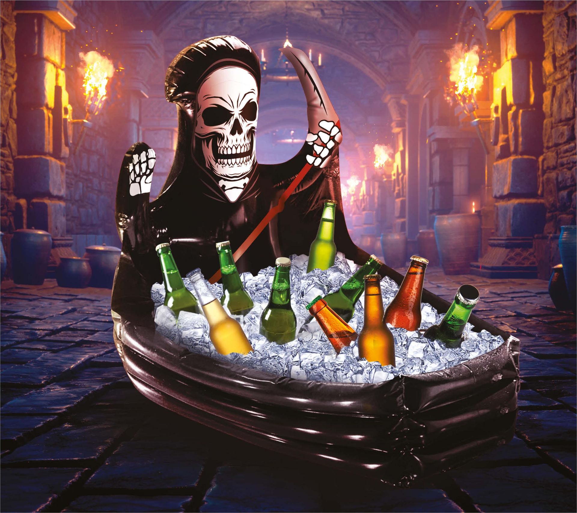 Halloween Grim Reaper Drank Koeler