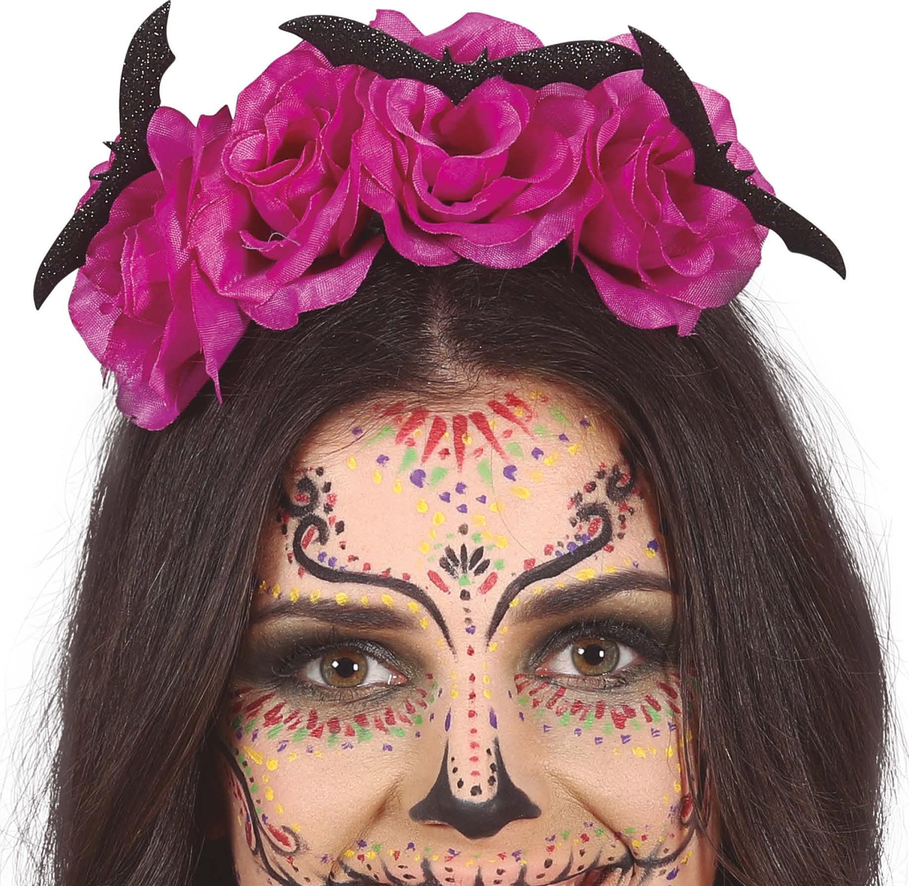 Halloween Haarband met Paarse Rozen