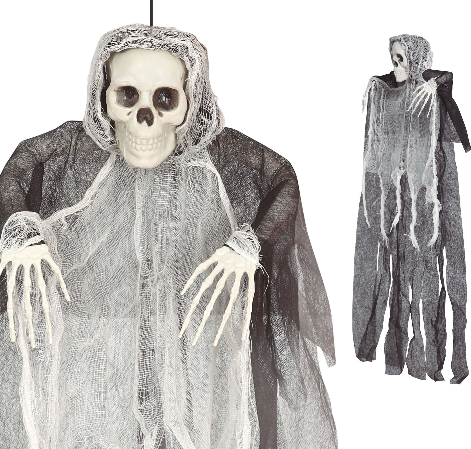 Halloween Hangpop Grijs Spook Skelet 80cm