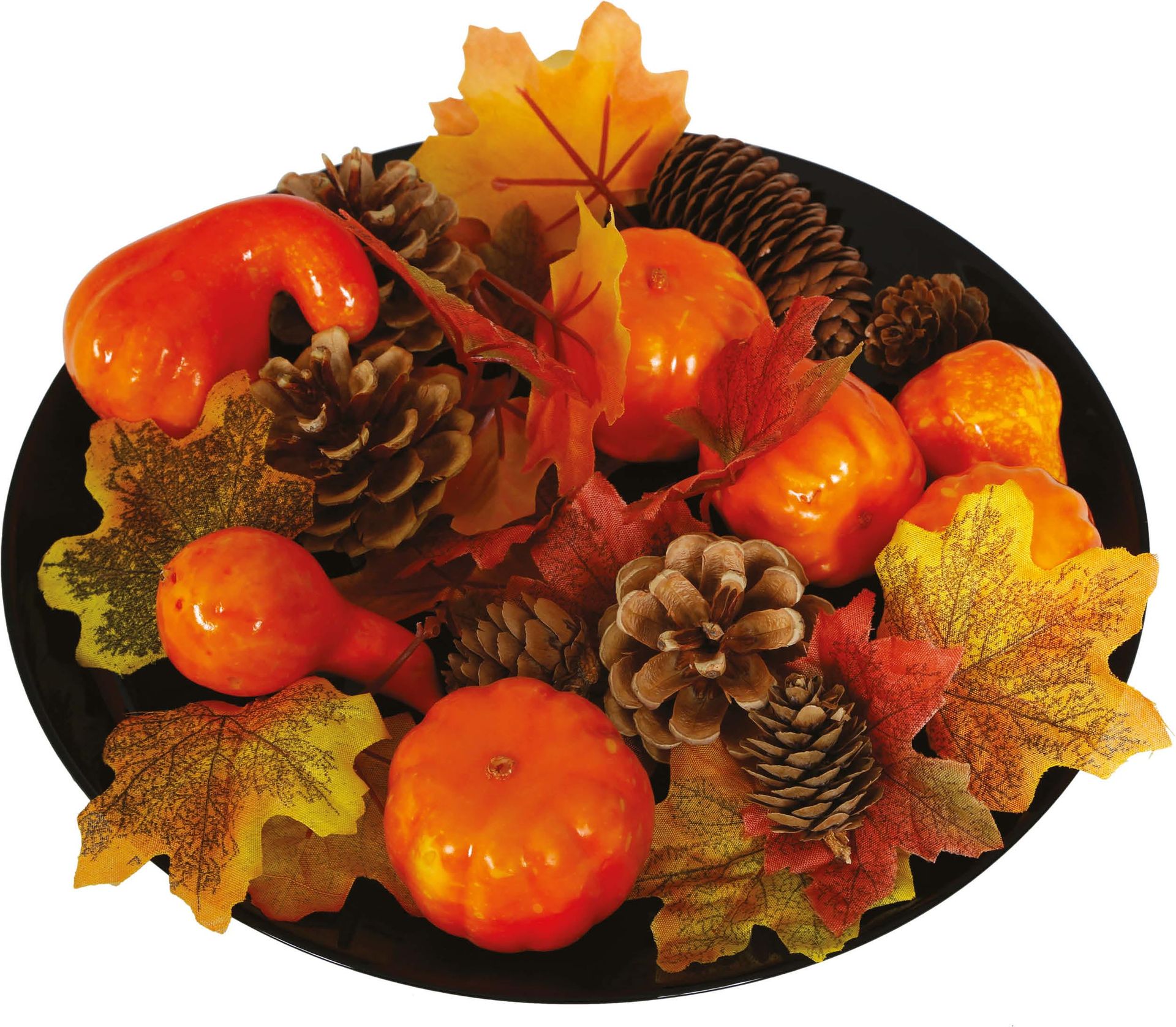 Halloween Herfstboeket Pompoenen Bladeren Dennenappels