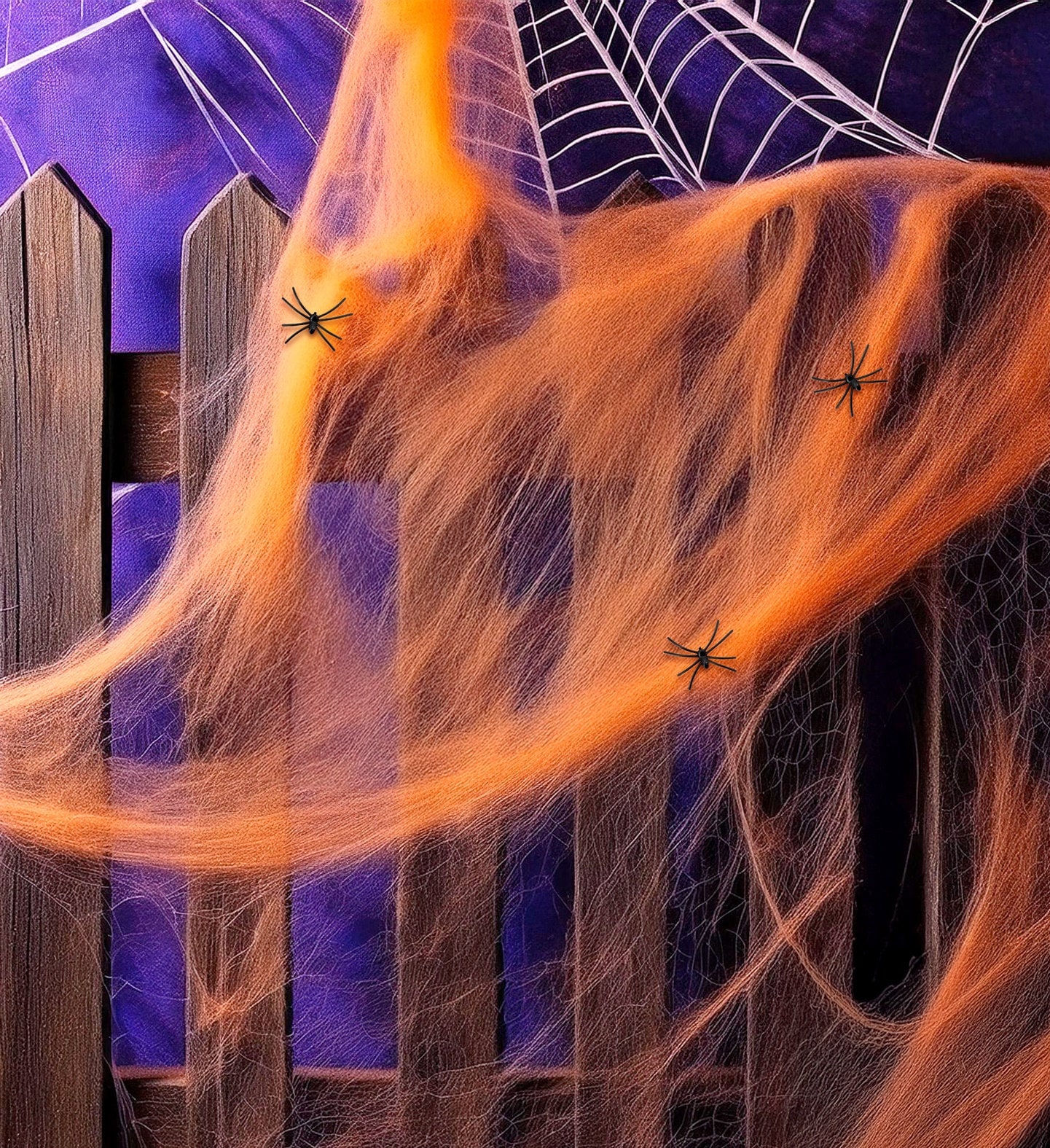 Halloween Horror Spinnenweb Oranje met Spinnen