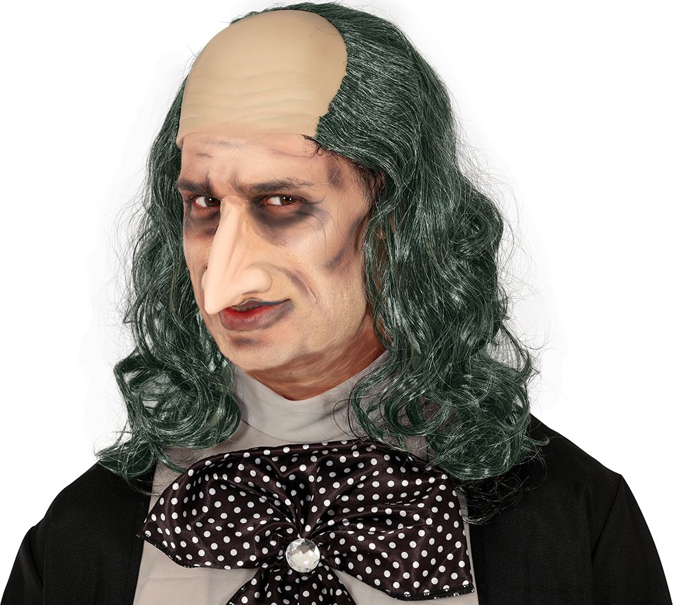 Halloween Kaal Hoofd Pruik Grijs