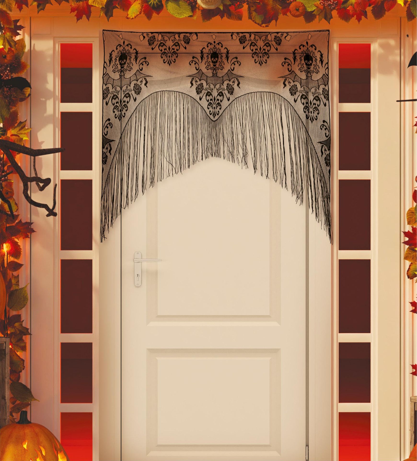 Halloween Kanten Deur Versiering Zwart