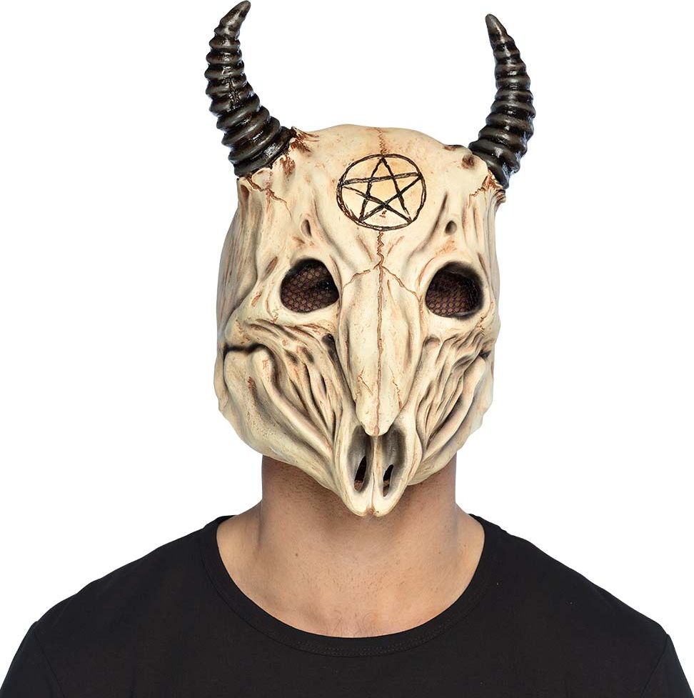 Halloween Latex Ram Schedel Hoofdmasker