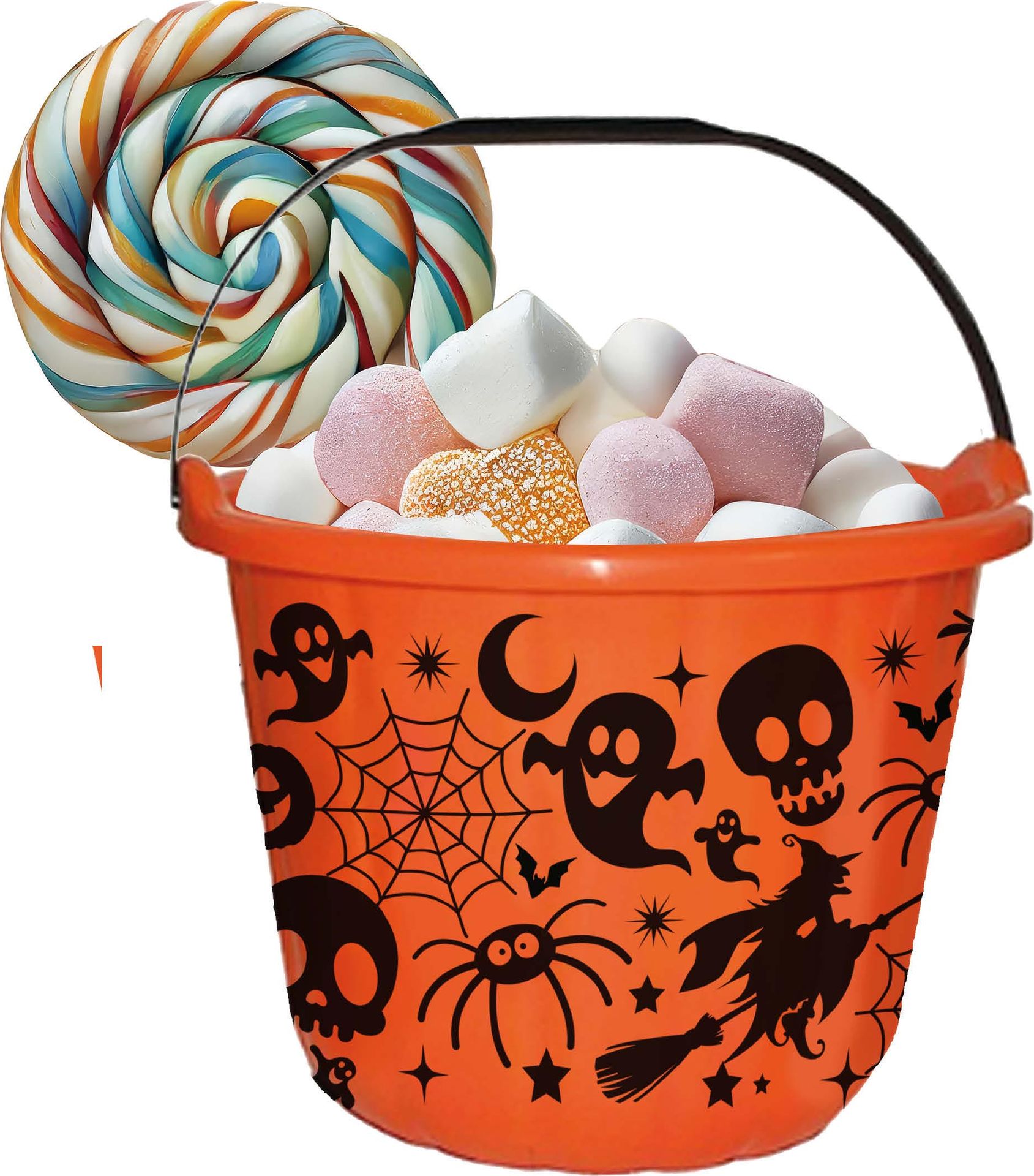 Halloween Oranje Snoep Emmer Pompoenen