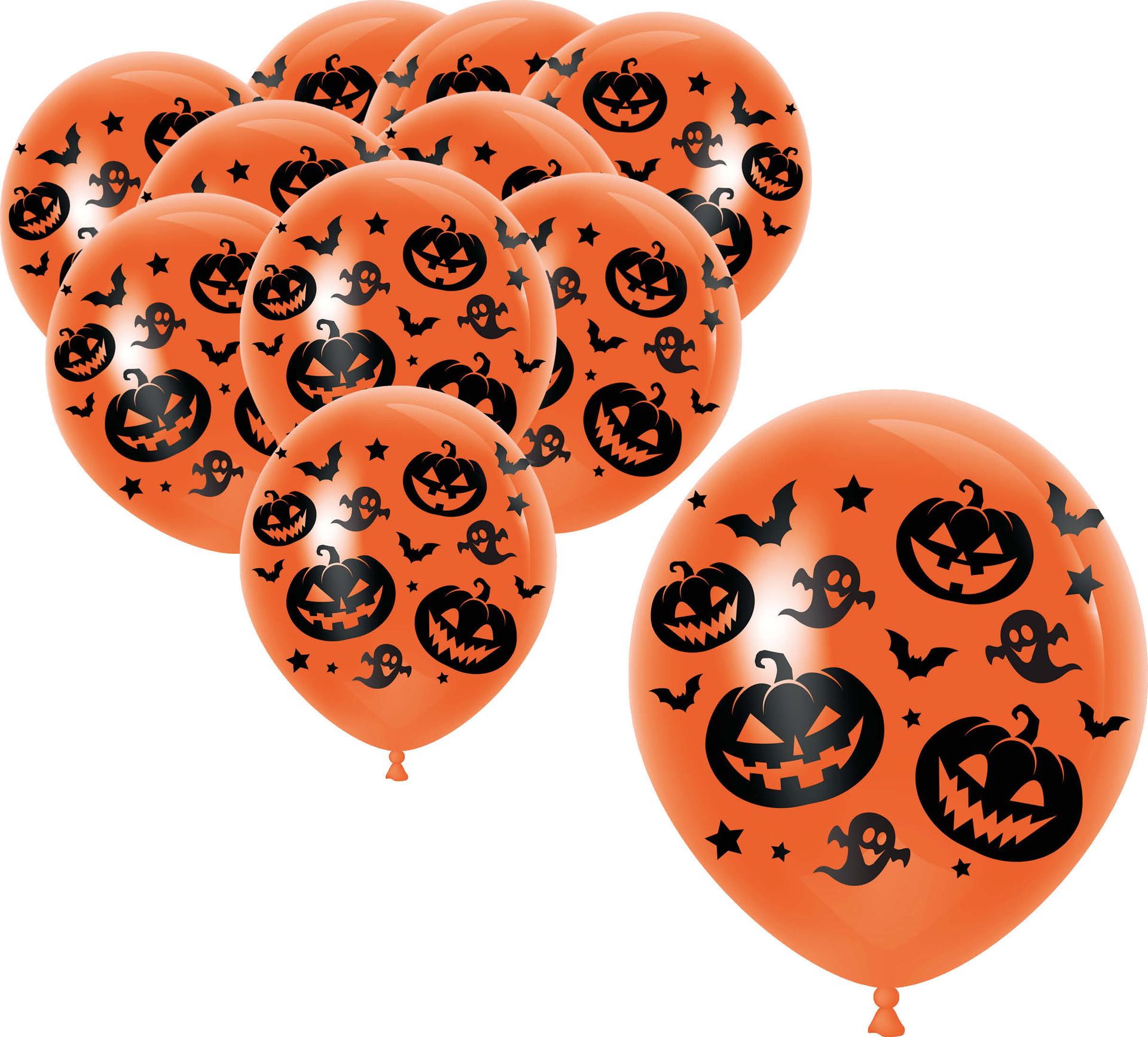 Halloween Oranje Zwarte Kat Ballonnen 30cm