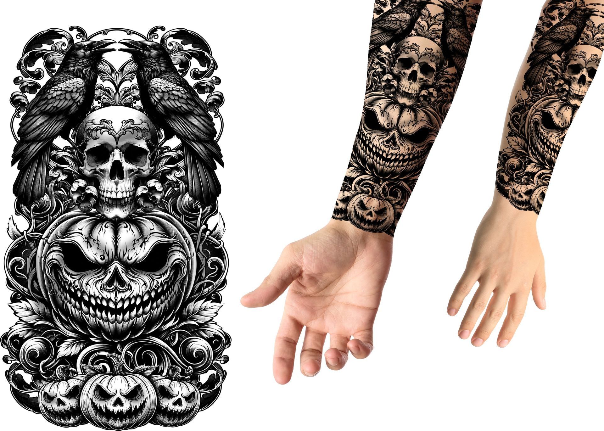 Halloween Plak Tattoo Killer Pompoen