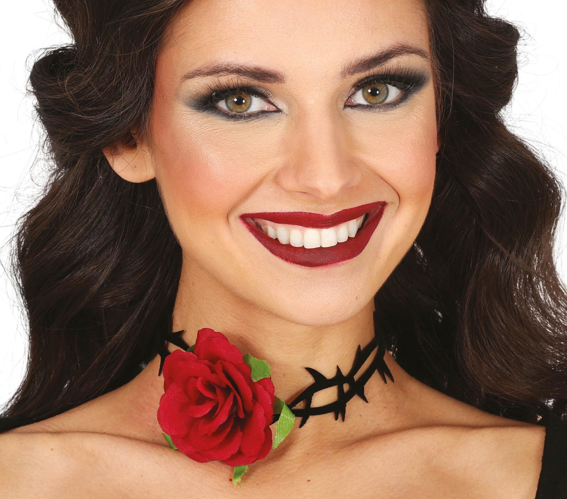 Halloween Prikkeldraad Choker Rode Roos