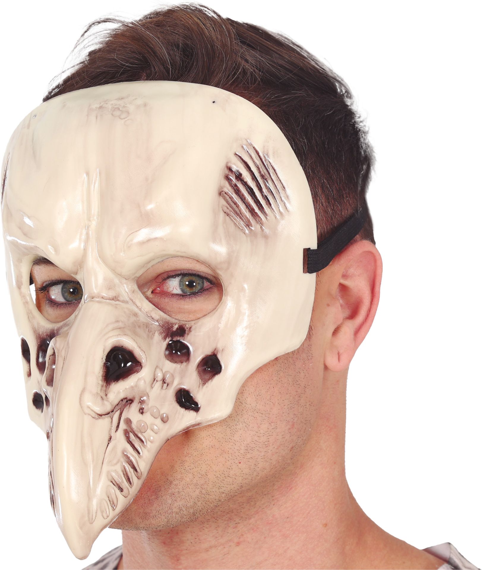 Halloween Raven Schedel Masker Beige
