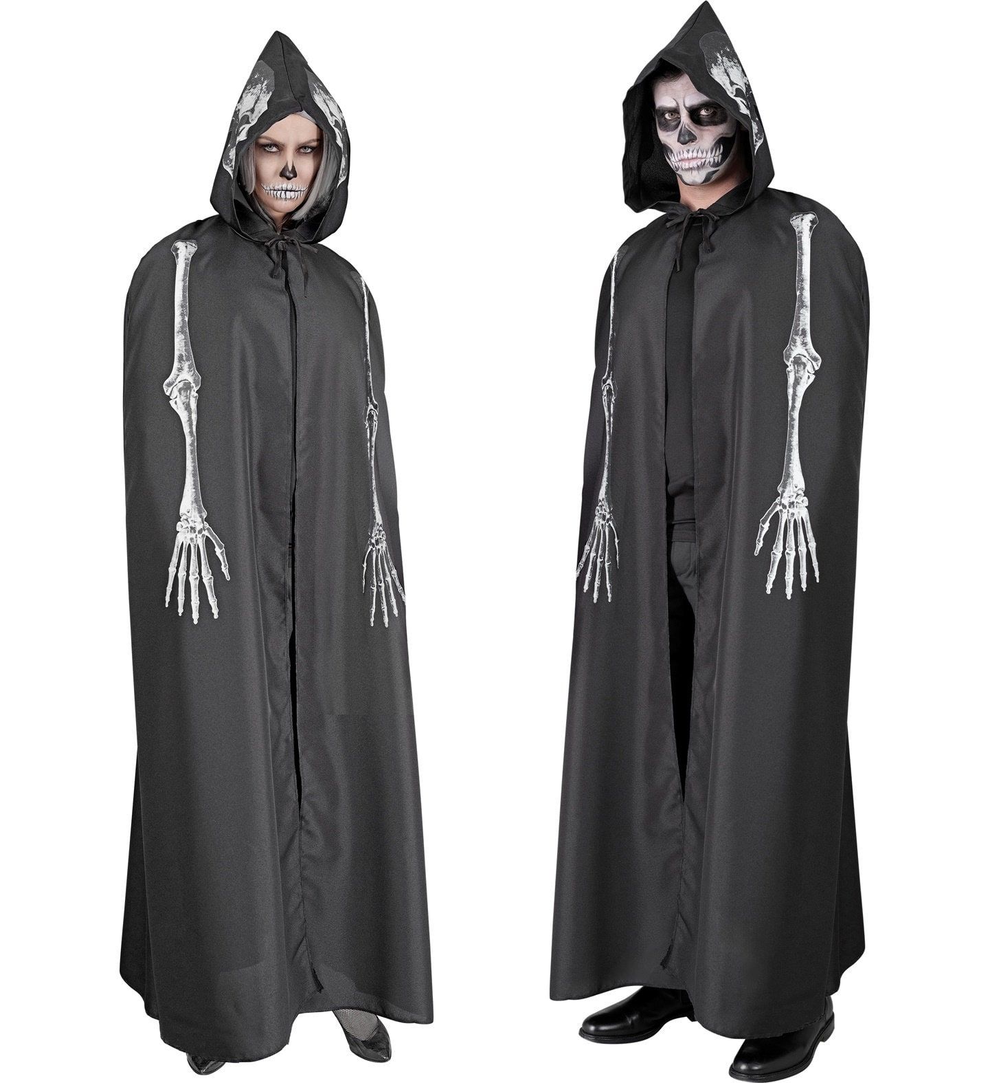 Halloween Skelet Cape met Capuchon en Schedel
