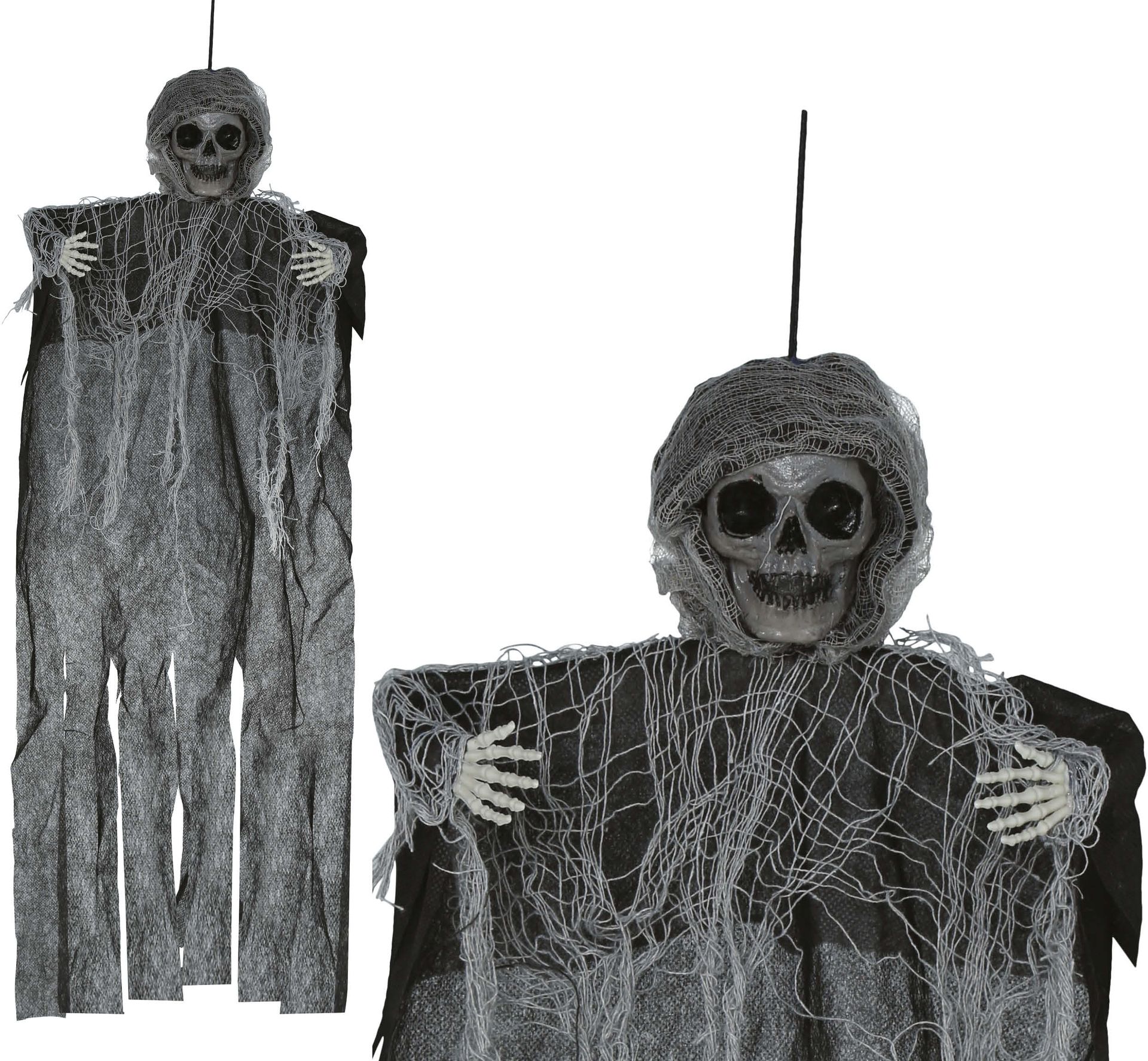 Halloween Skelet Decoratie Hangende Pop Grijs 60cm