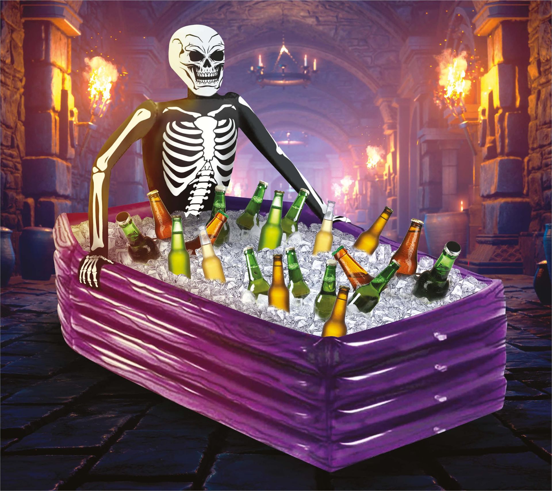 Halloween Skelet Doodskist Drank Koeler