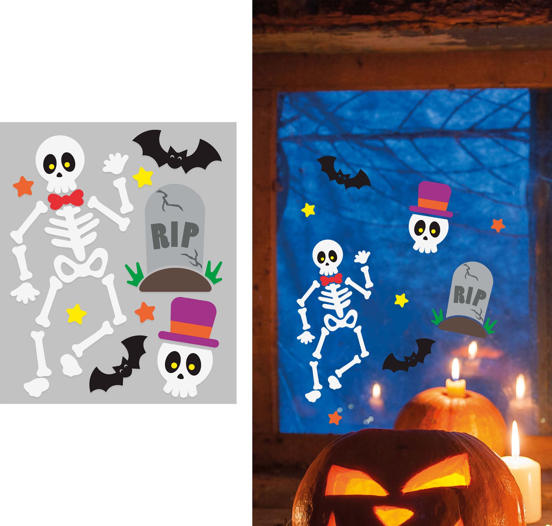 Halloween Skelet Gel Raamstickers