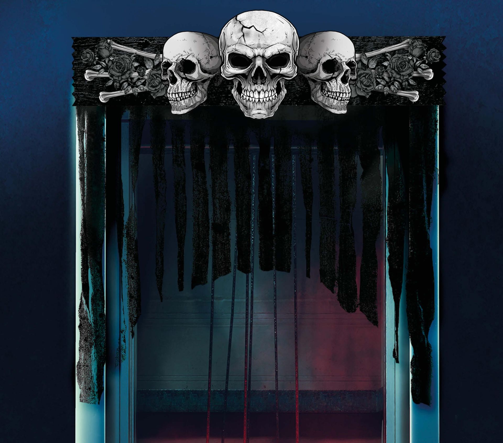 Halloween Skulls Deurgordijn