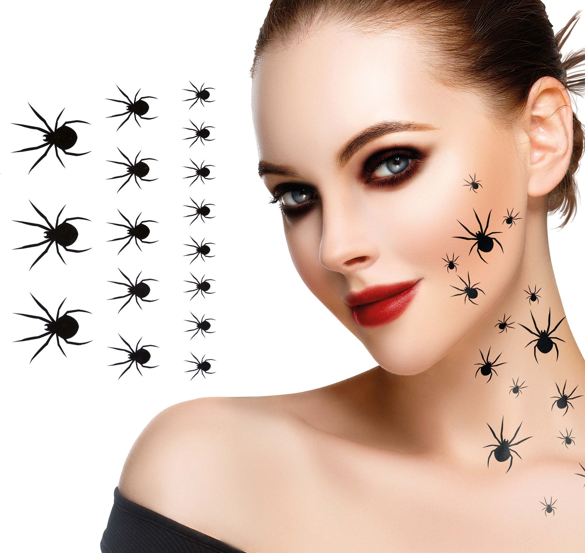 Halloween Spinnen Gezicht Tattoo