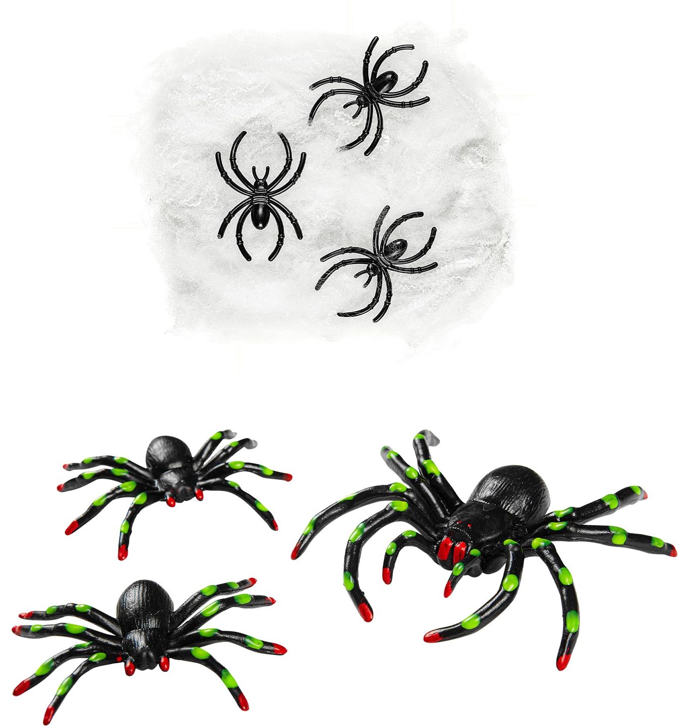 Halloween Spinnenweb met Spinnen Decoratie