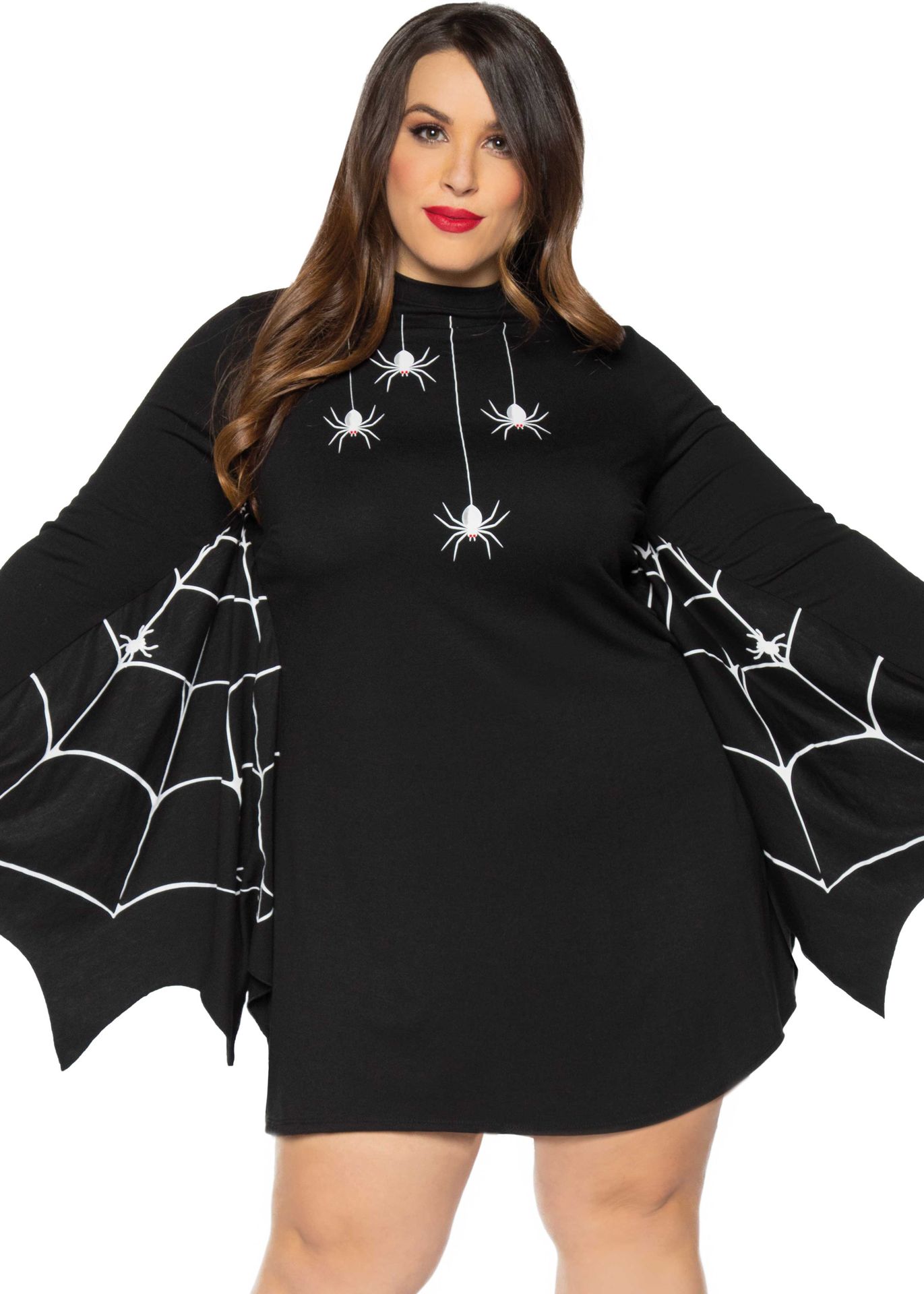 Halloween spinnenweb plus size jurk