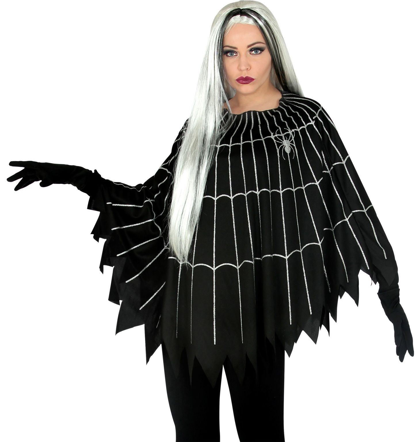 Halloween spinnenweb poncho
