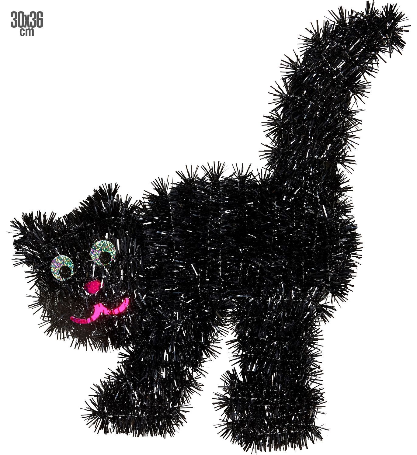 Halloween Tinsel Kat Zwart