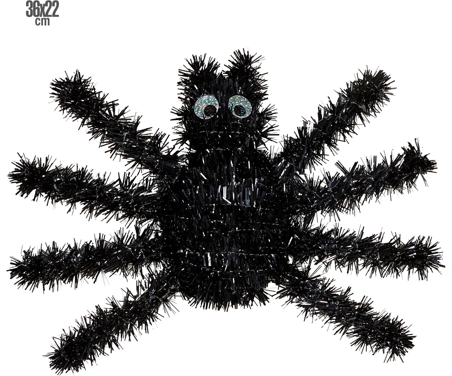 Halloween tinsel spin zwart