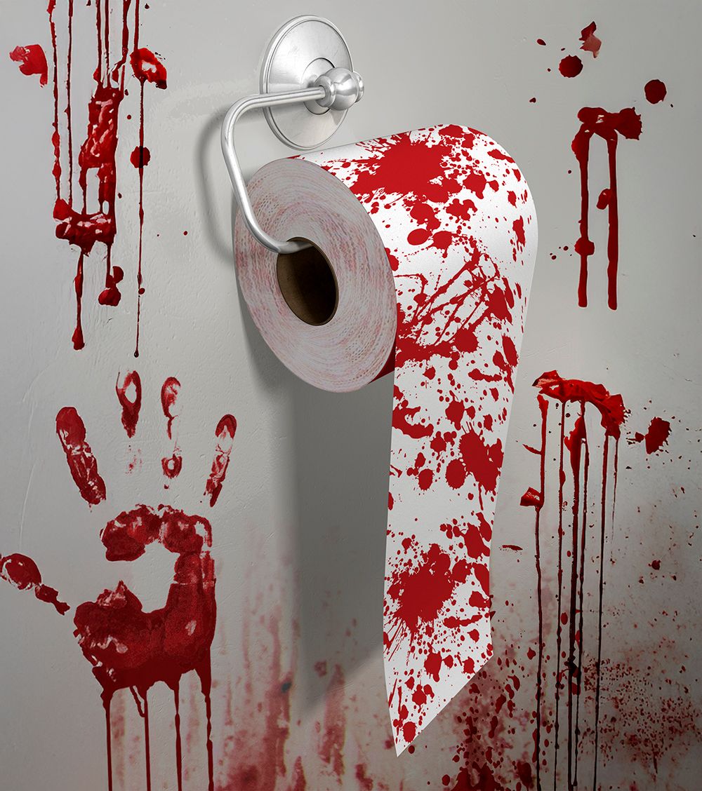 Halloween Toiletrol Bloed Dubbelzijdig