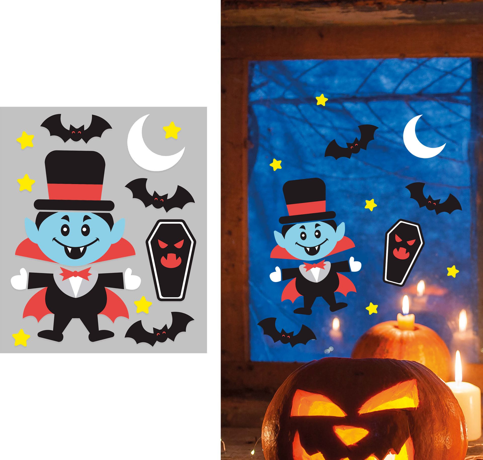 Halloween Vampier Gel Raamstickers