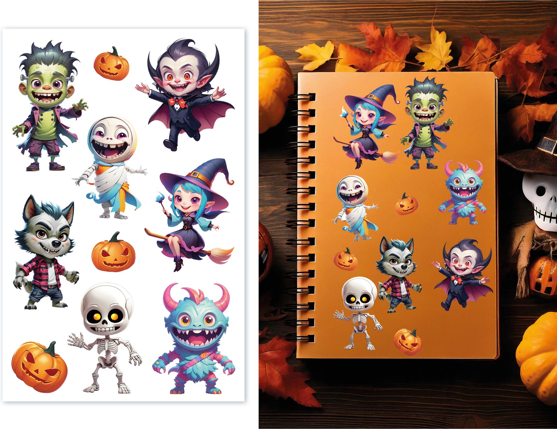 Halloween Vrolijke Figuren Stickers