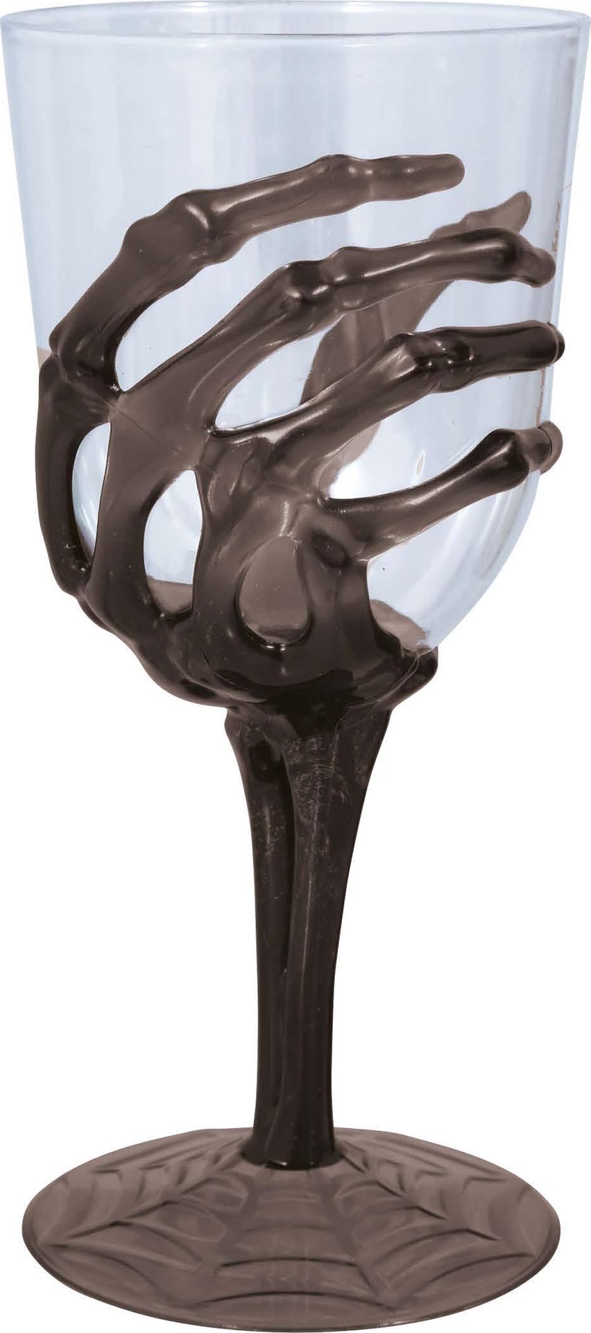 Halloween Wijnglas met Skelet Hand