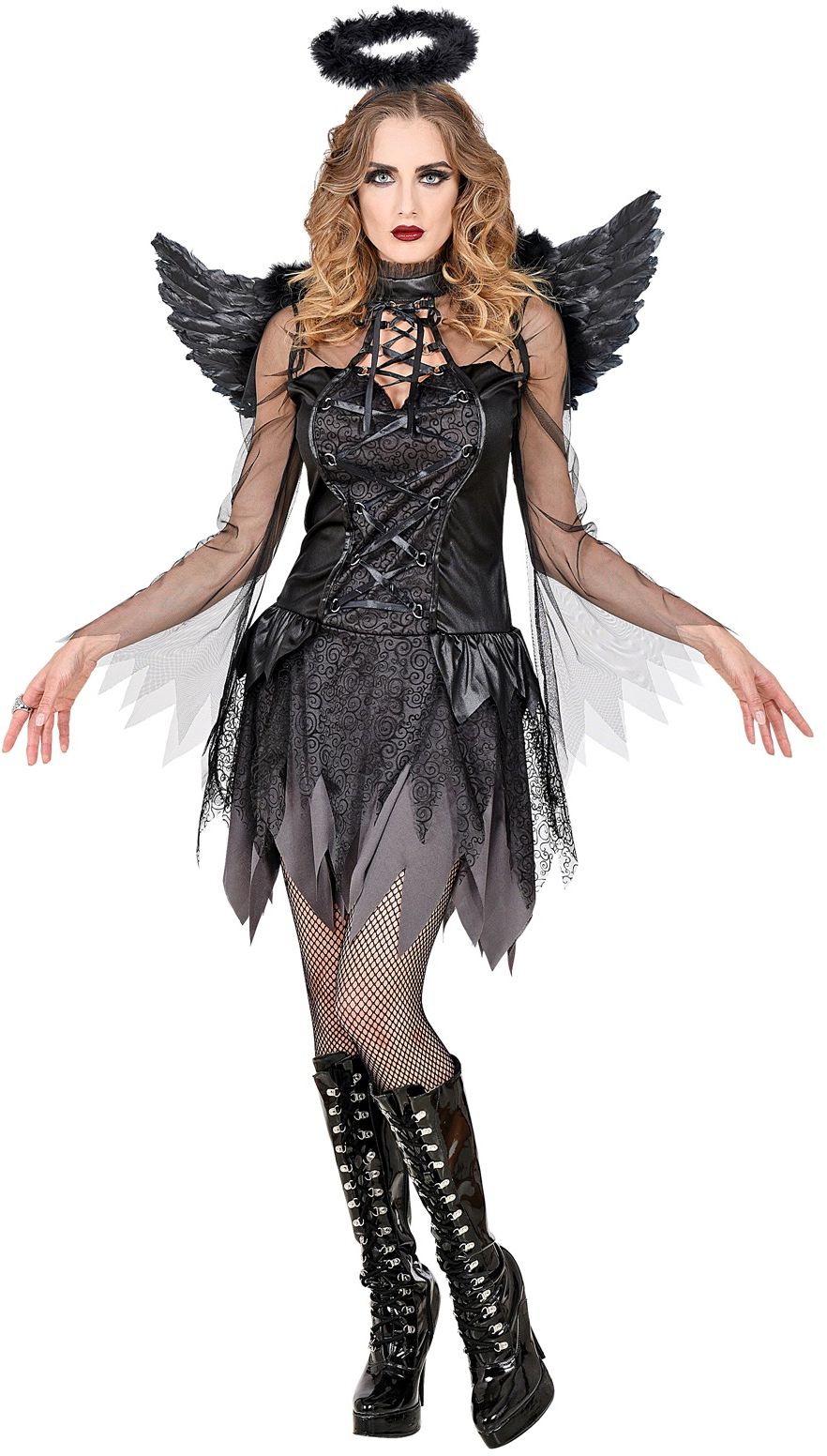 Halloween zwarte engel jurkje dames