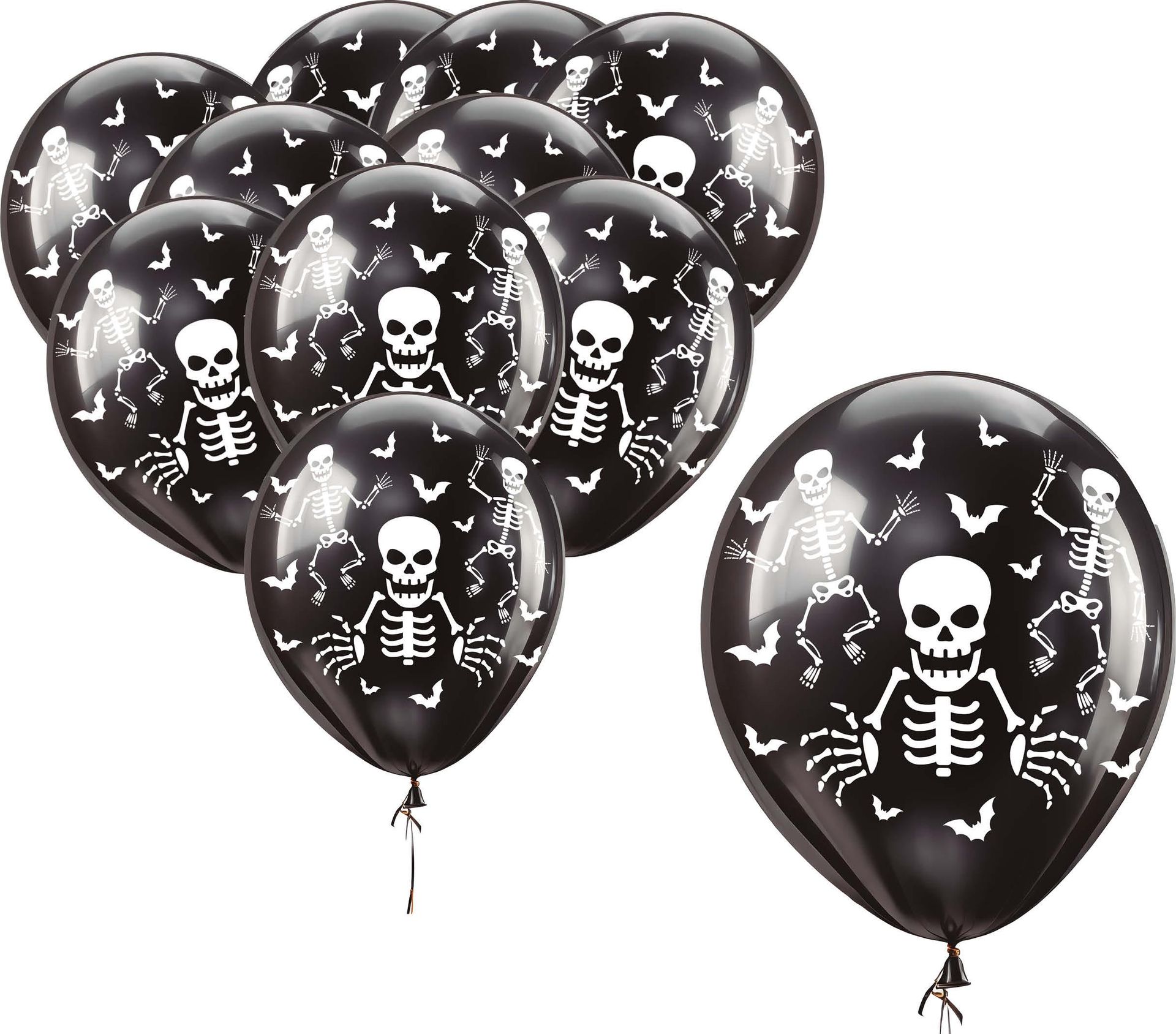 Halloween Zwarte Skelet Ballonnen 30cm