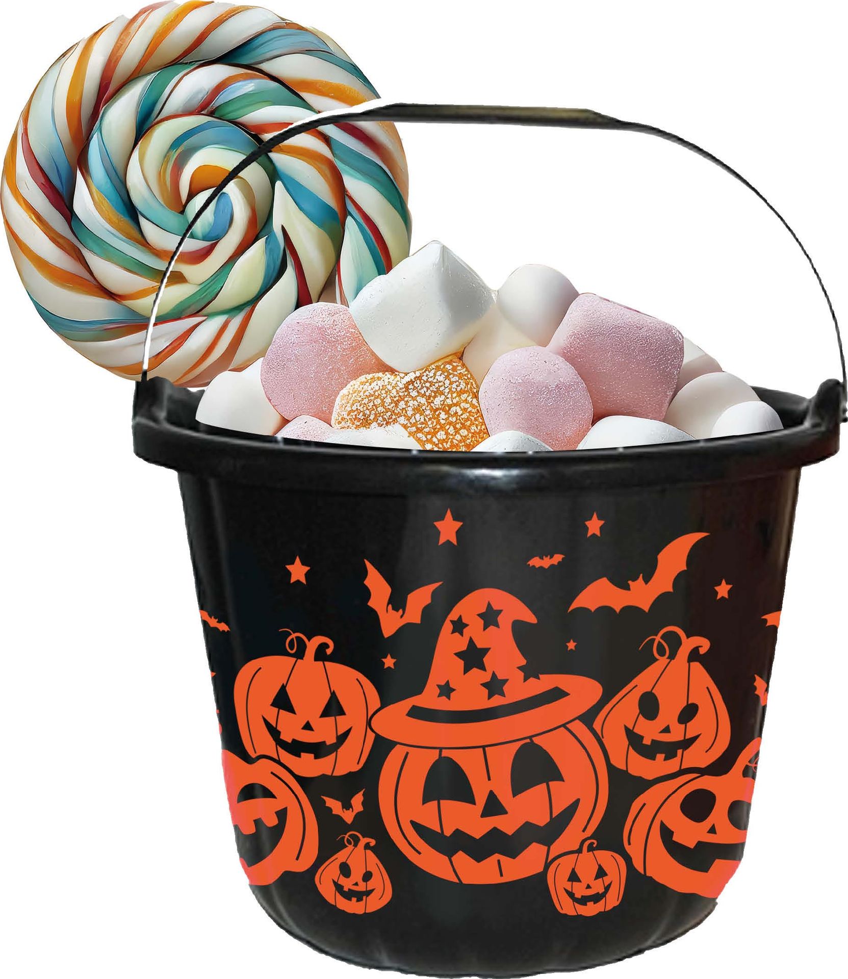 Halloween Zwarte Snoep Emmer Pompoenen